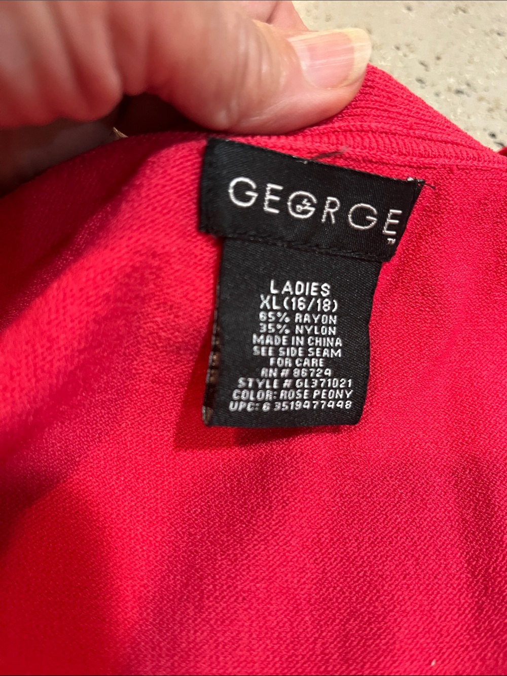 VINTAGE Y2K GEORGE SCOOP NECK KNIT TANK TOP RED SIZE XL 16 TO 18 - Picture 10 of 14